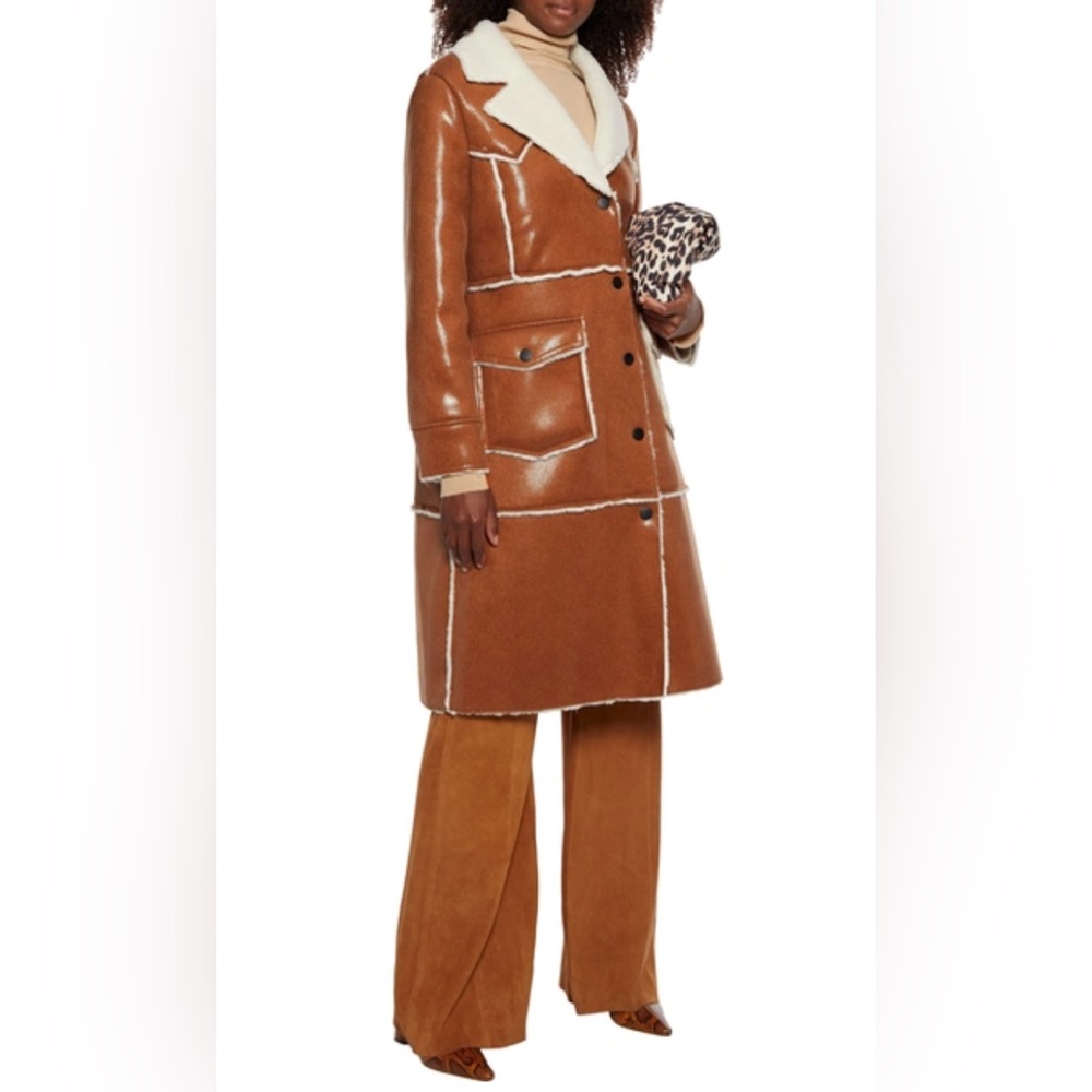 Stand Studio Adele coat in brown shearling